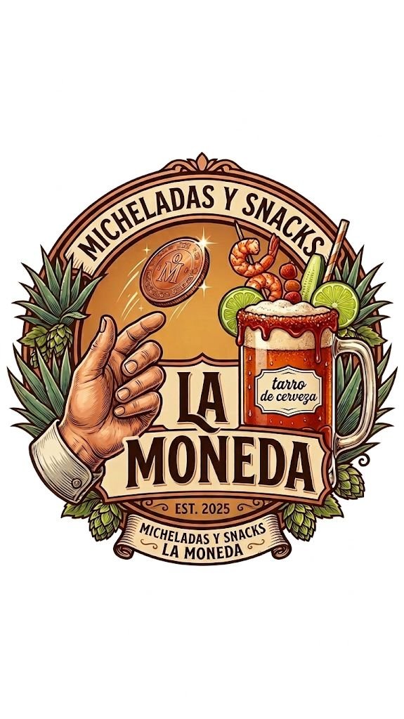 Logo Micheladas y Snacks La Moneda